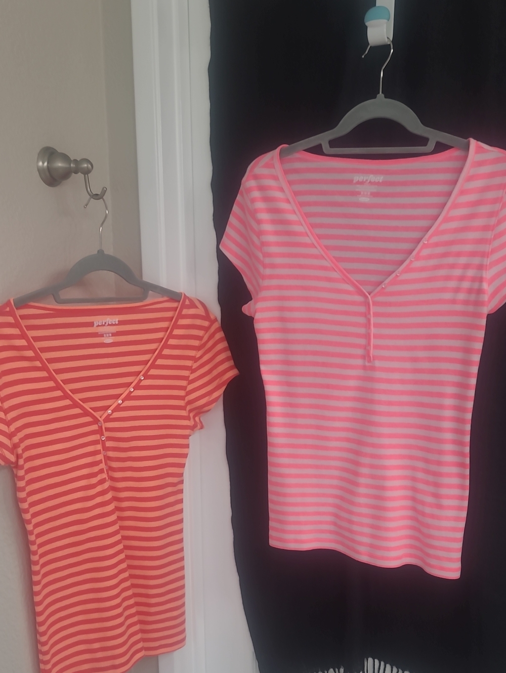 2/ $11 Old Navy Womens Striped Short-Sleeve Tees - Pink And Orange 2 Tops